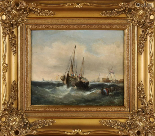 Rest signature. 19th century. Dutch School. Seascape