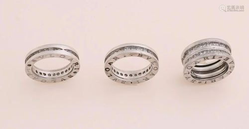 Lot with three silver rings, 925/000. equipped with a