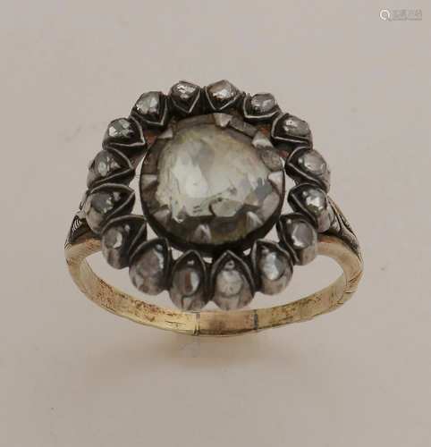 Antique gold ring, 585/000, with diamond. Ring with a