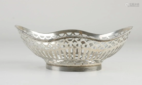 Silver bonbon basket, 835/000, oval contoured model