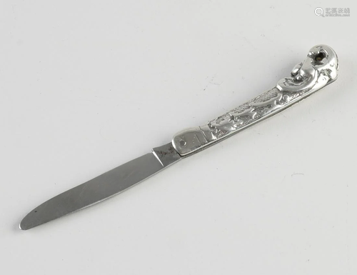 Antique Frisian pocket knife with silver handle,