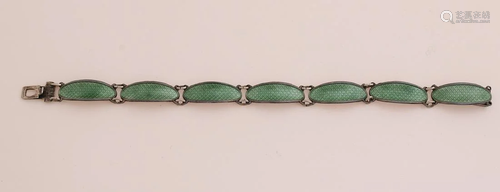 Silver design bracelet, 925/000, with oval links with