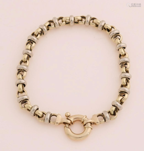 Yellow gold bracelet, 585/000, eight-shaped links