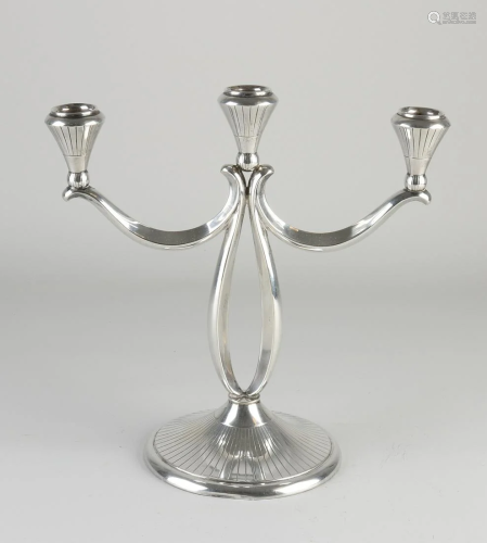 Silver candlestick, 835/000, Art Deco style, round