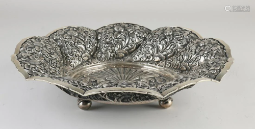 Heavy silver djokja bowl, 800/000, round bowl with