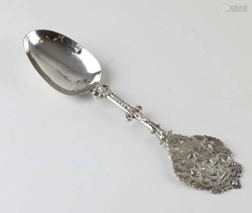 Special 925/000 silver occasion spoon with a coat of