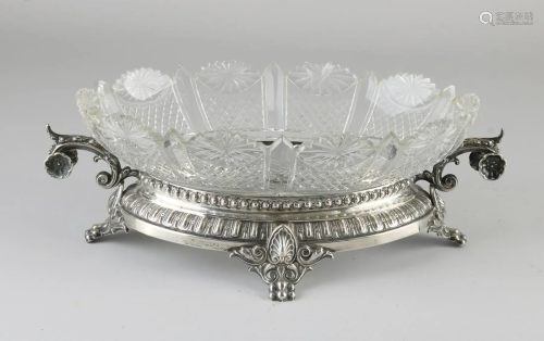 Jardiniere with crystal bowl with various grinding