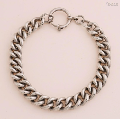 Coarse silver watch chain, 835/000, with a convex