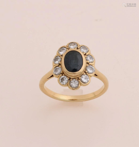 Beautiful gold rosette ring, 750/000, with diamond and