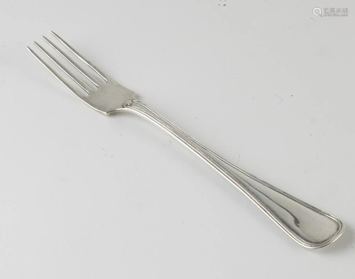 835/000 Silver fork with two-sided double fillet edges