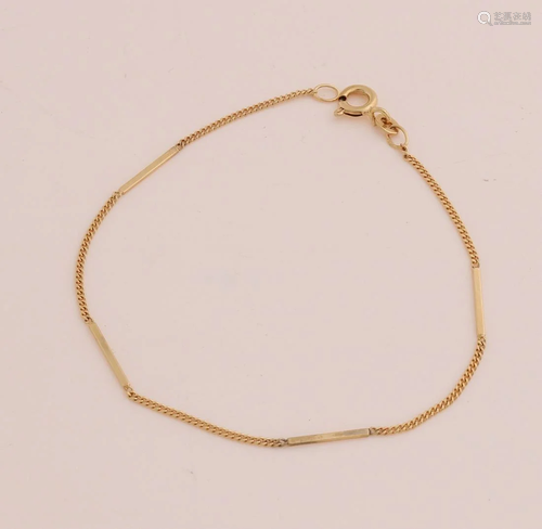 Fine yellow gold bracelet, 585/000, with gourmet links