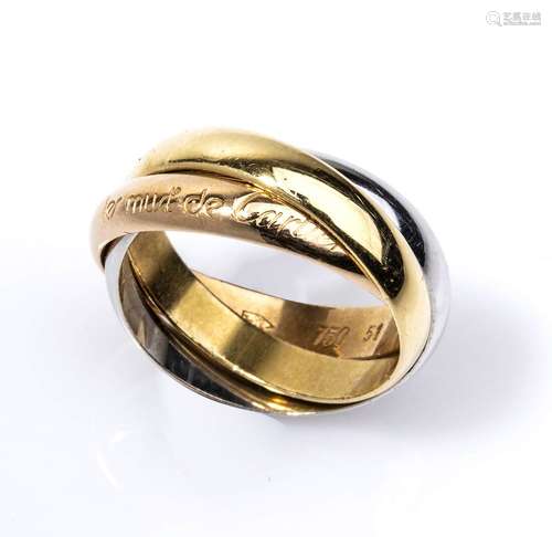 Gold ring - by CARTIER three intertwined rings in three colo...