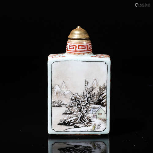 A snow  porcelain snuff bottle