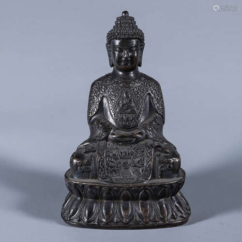 A copper Sakyamuni buddha statue