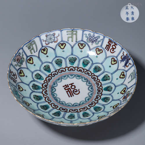 The doucai eight treasures porcelain plate