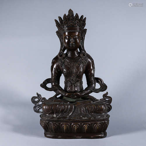 A copper tara buddha statue