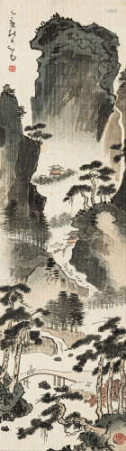 溥儒 乙亥（1935） 云山神秀 设色绢本 镜心