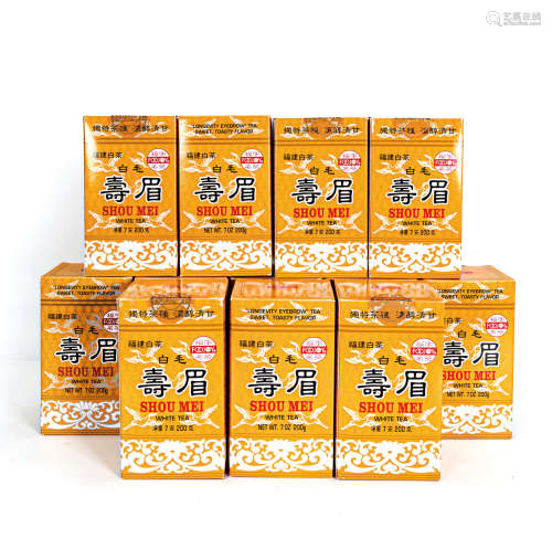 原装上世纪九十年代福字名茶公司监制出口级福字牌白茶十二盒