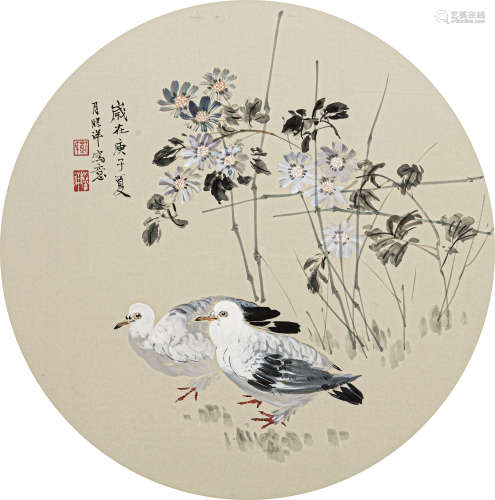 刘胜洋 庚子（2020） 花鸟 设色纸本 卡板