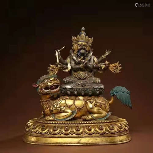 A Gilt Bronze Tibetan Statue