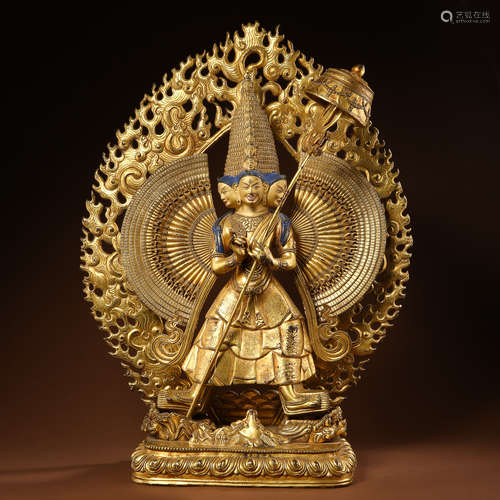 A Gilt Bronze Tibetan Statue