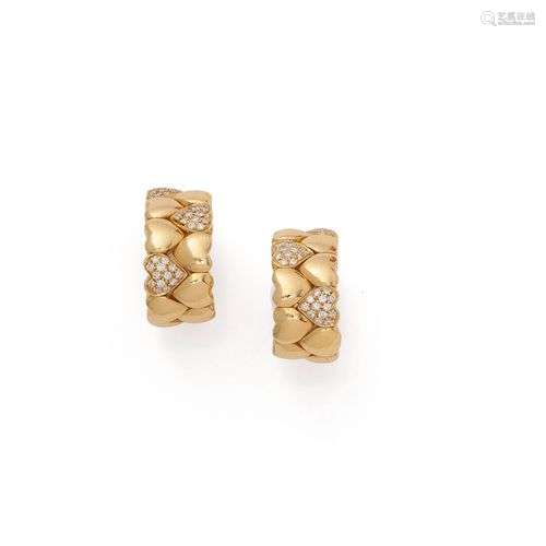 Cartier 1 Paire de boucles d’oreilles en or jaune 18K 750 mi...