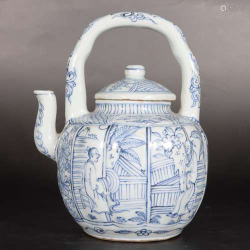 chinese blue and white porcelain teapot