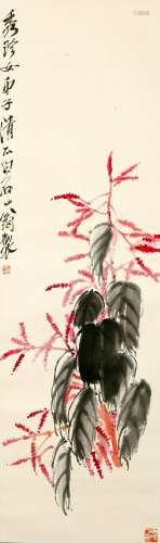 chinese qi baishi's flower painting