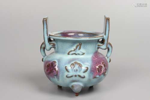 chinese jun kiln porcelain tripod censer