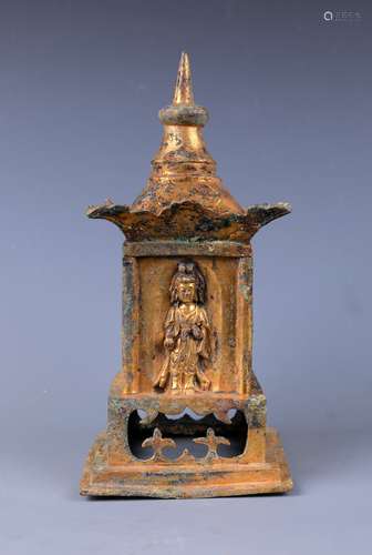 chinese gilt bronze stupa