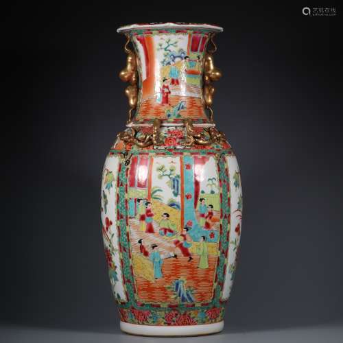 chinese canton-glazed porcelain vase