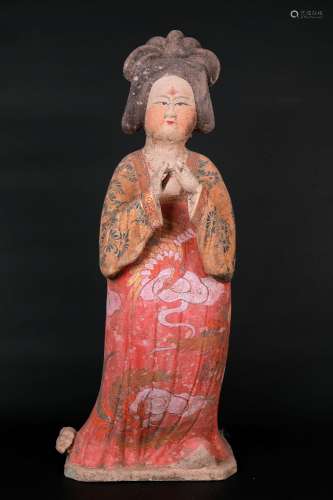 chinese pottery fat woman figurine