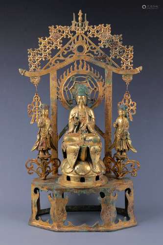 chinese gilt bronze buddha statue