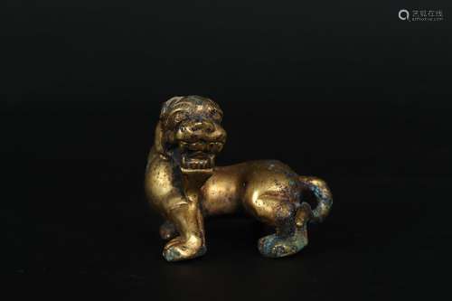 chinese gilt bronze beast