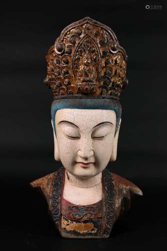 chinese wood buddha figurine