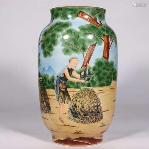 chinese doucai porcelain lantern-shaped vase