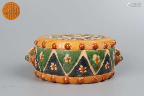 chinese sancai porcelain drum