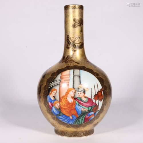 chinese porcelain vase with foreigner pattern