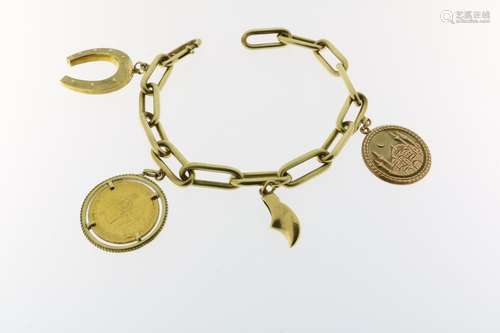 Gouden closed-forever armband met bedels