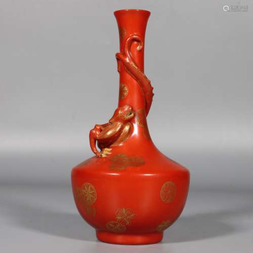 chinese red glazed porcelain vase