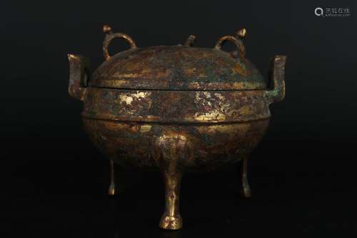chinese gilt bronze incense burner
