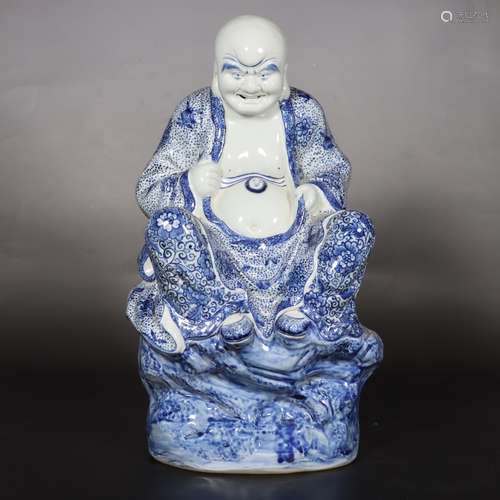 chinese blue and white porcelain buddha