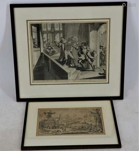 Lot van 2 gravures