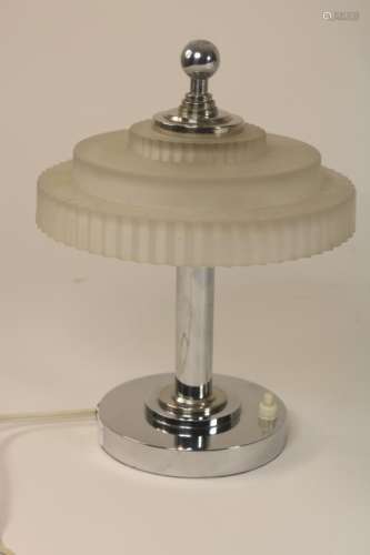 Verchroomde Art Deco tafellampje