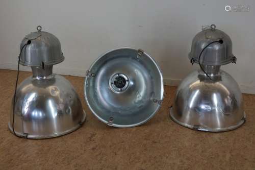 Serie van 3 chrome industriele lampe