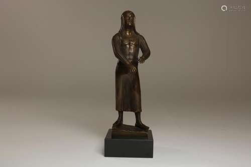 Bronzen beeld 24 cm, gesign. Morèt