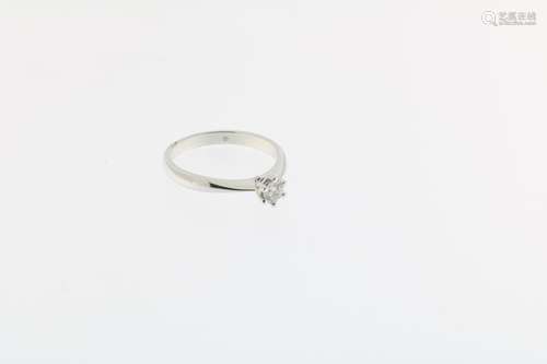 Witgouden solitaire ring met diamant