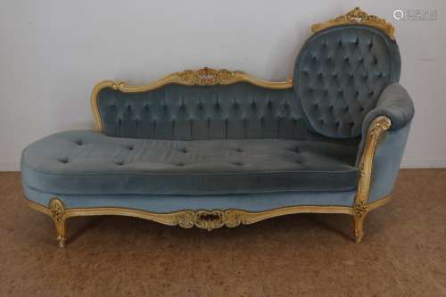 Cremelak Louis XV-stijl chaise longue