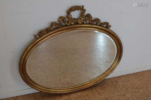 Ovale geslepen spiegel met lauwerkrans