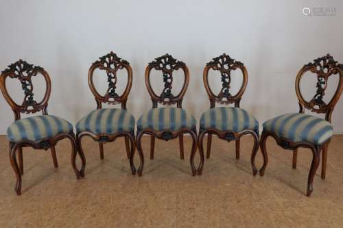 Serie van 5 Willem III stoelen